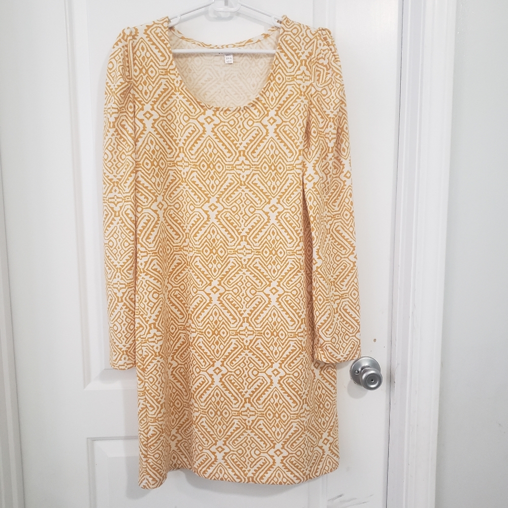 Nico LA yellow & white print dress sz L